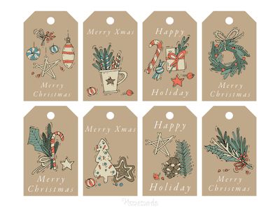 400 Free Printable Christmas Tags for your Holiday Gifts