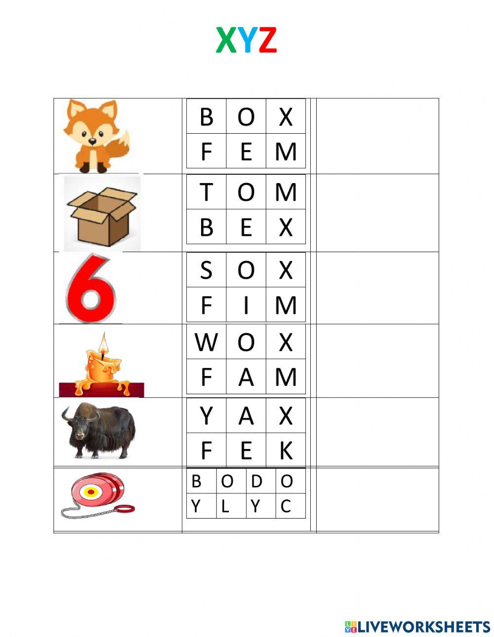 xyz interactive activity | Live Worksheets - Worksheets Library