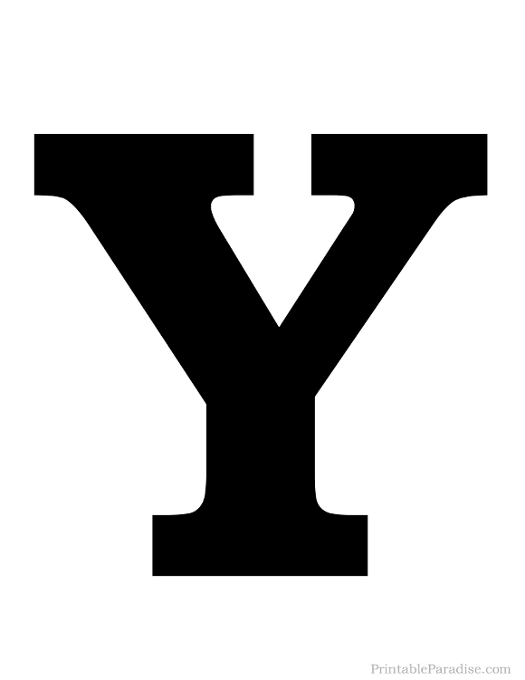 Printable Letter Y Silhouette - Print Solid Black Letter Y