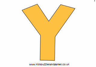 Y Coloured Uppercase Printable - Kids Puzzles and Games