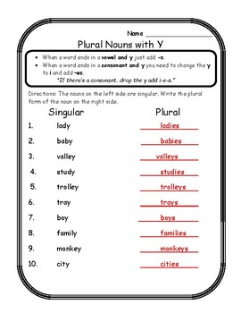 Singular to Plural Worksheets - 15 Worksheets Library