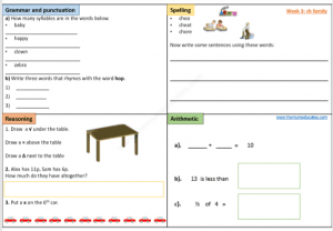 year 1 worksheet literacy