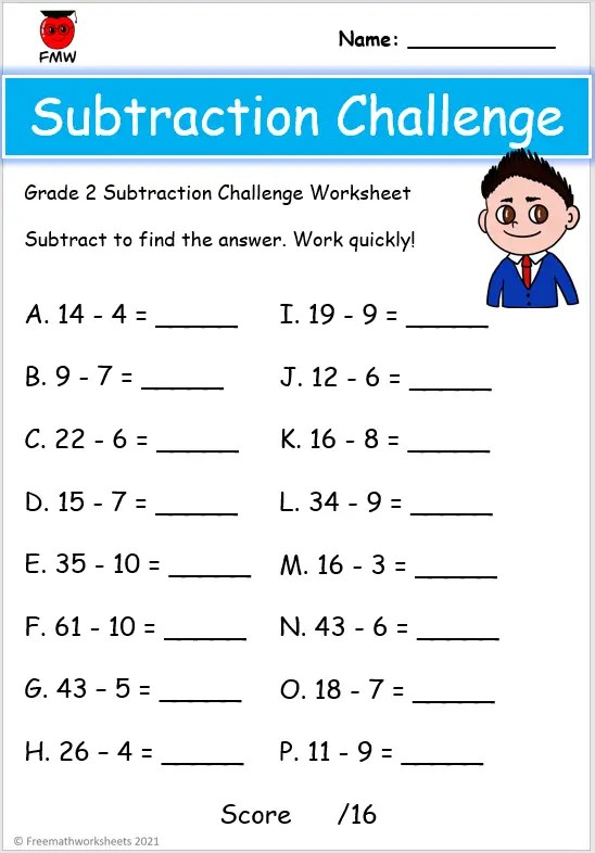 Grade 2 Subtraction Worksheets | Free Worksheets | Printables