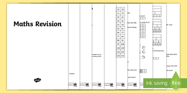 year 4 maths revision worksheet
