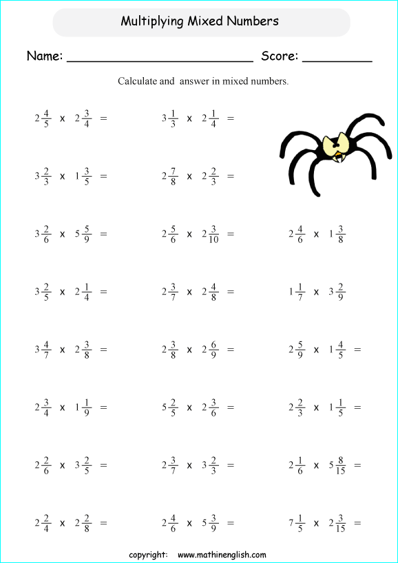 year 6 fractions worksheet
