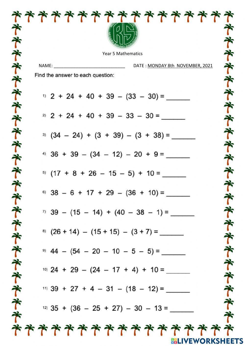 Free Printable Year 5 Maths Worksheets Maths Twinkl Worksheets