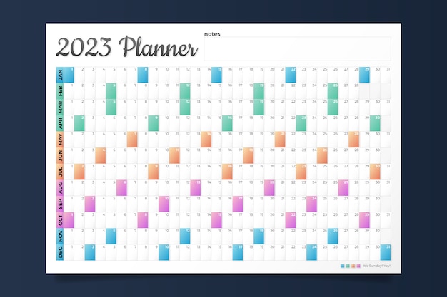 Year Planner 2023 Vectors &  Illustrations for Free Download