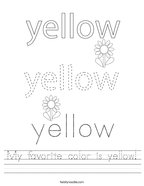 yellow worksheet for preschool