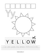 yellow worksheet for preschool