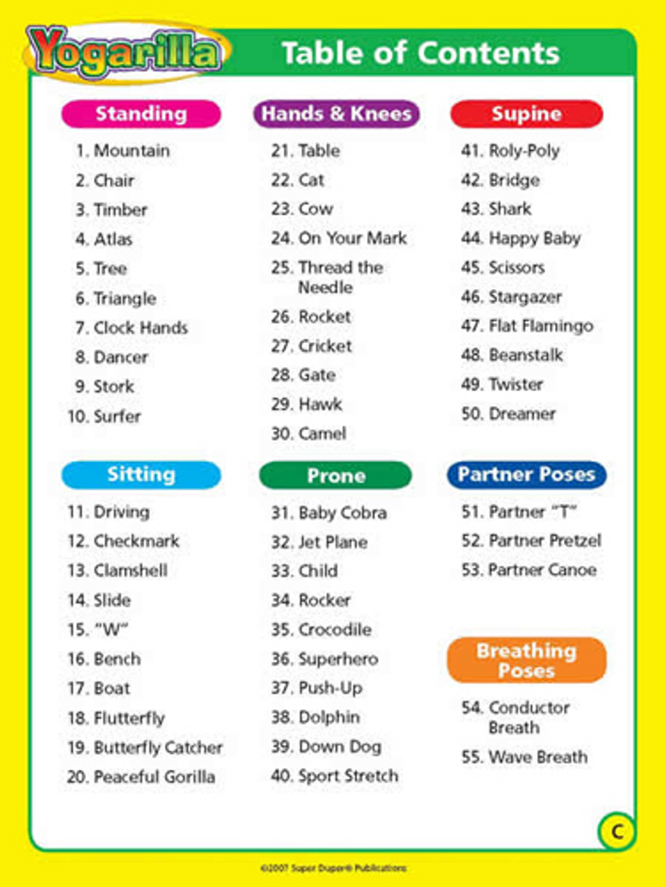 Yogarilla Exercises and Activities