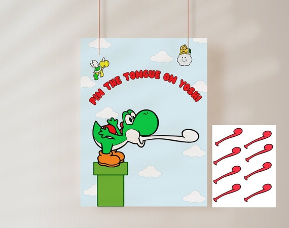 Super Mario Party Games, Printable Pin the Tongue on Yoshi Party ...