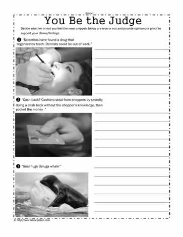 Fake or Fact News? Worksheets