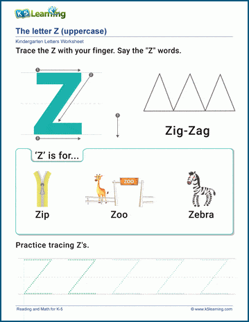 The Letter Z Worksheet | Worsheets library