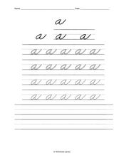 Zaner-Bloser Cursive a and b Worksheet for 2nd - 3rd Grade ...