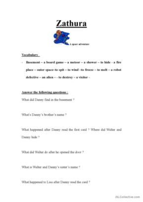 zathura printable worksheets