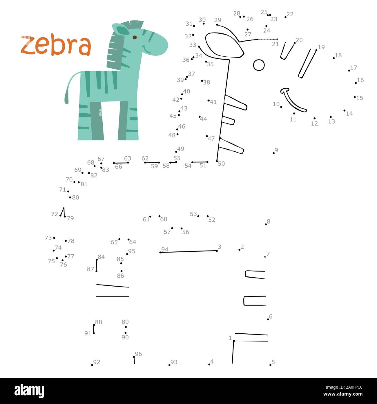 Coloring book and dot to dot game for children. Numbers game ...