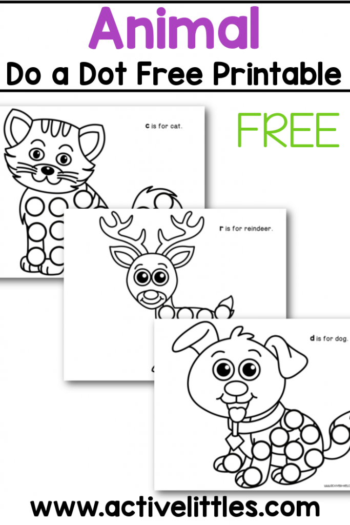 Animal Do-A-Dot Free Printable - Active Littles