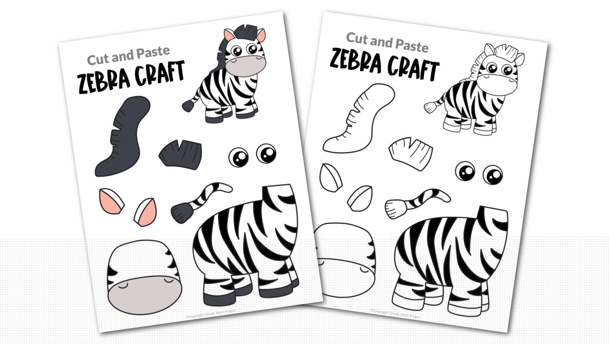 Free Printable Zebra Craft Template - Simple Mom Project