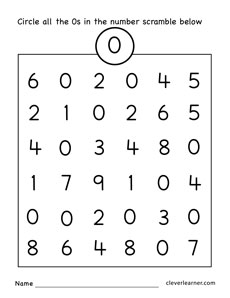 Number zero writing, counting and recognition printable worksheets ...