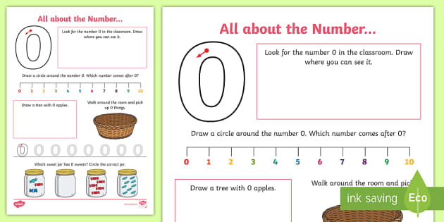 All about the Number 0 Worksheet (teacher made) - Twinkl