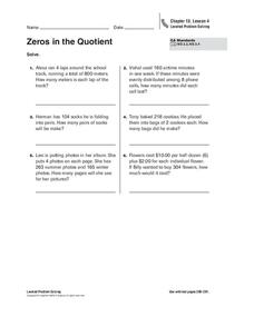 zeros in the quotient worksheet
