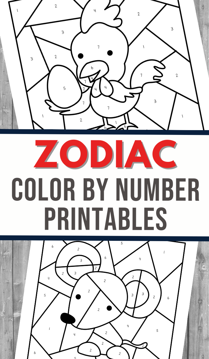 Chinese Zodiac Color by Number Worksheets - 3 Boys and a Dog