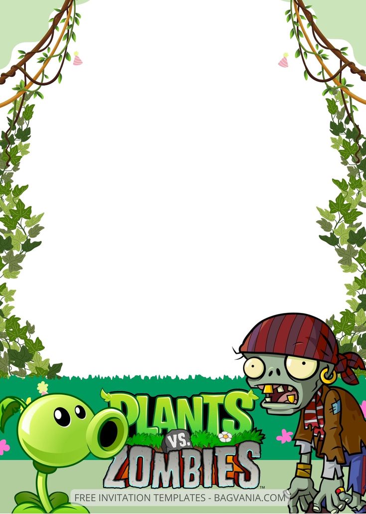 8+ Rock The World Plants Vs Zombies Canva Birthday Invitation ...