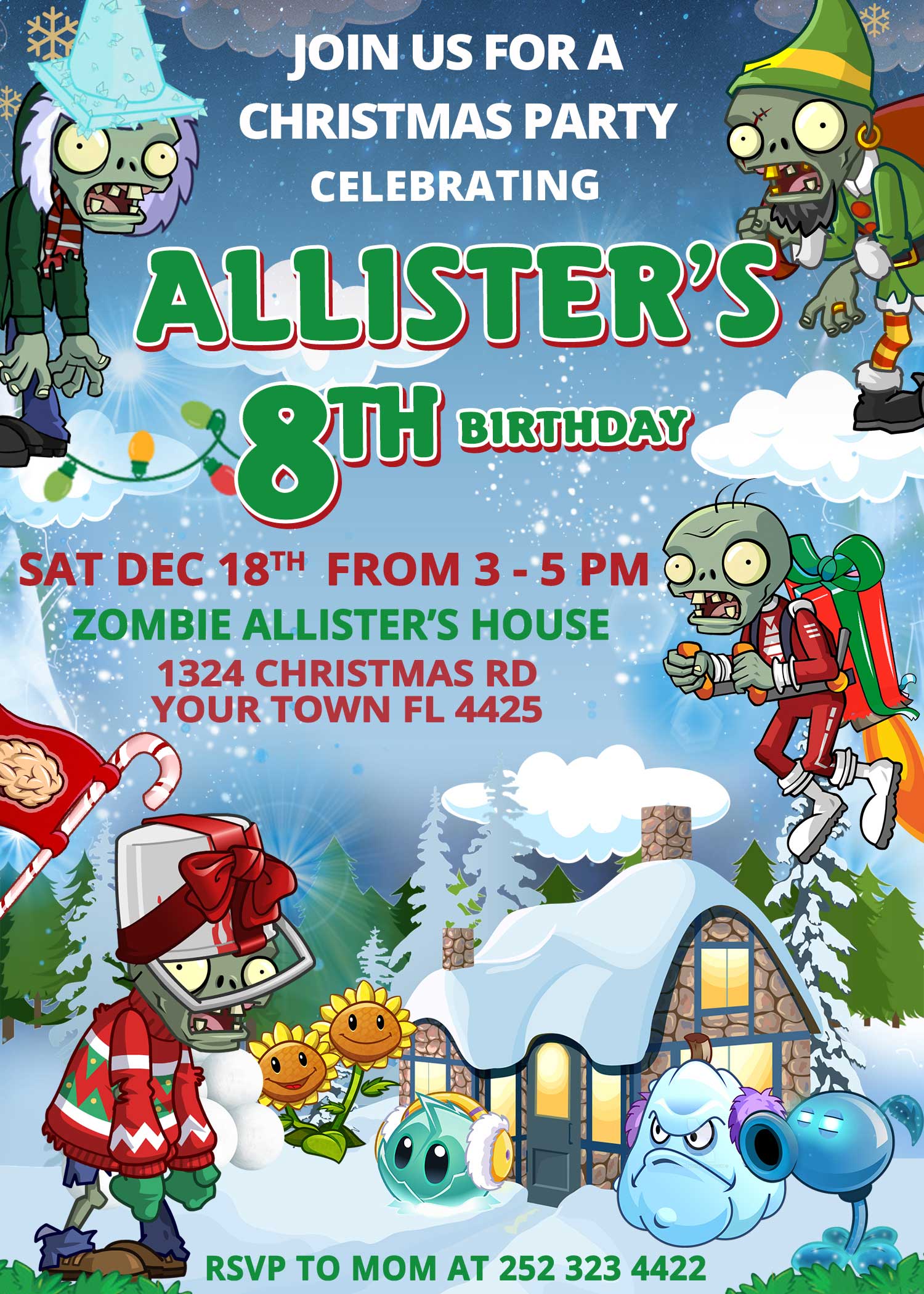zombie party invitations printable