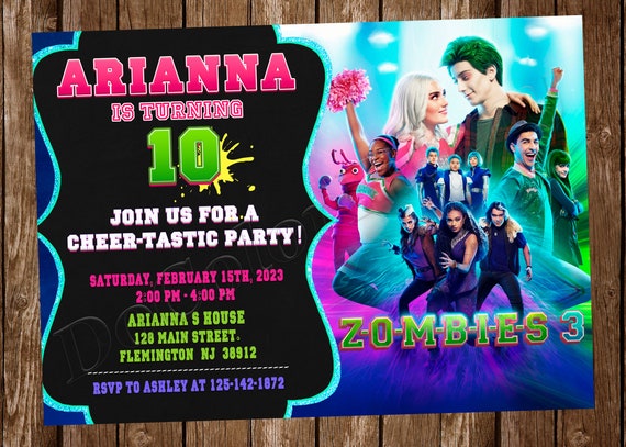 Zombies Invitation Zombies Birthday Invitation Zombies Party Zombies  Invites Zombies Digital Printable Card