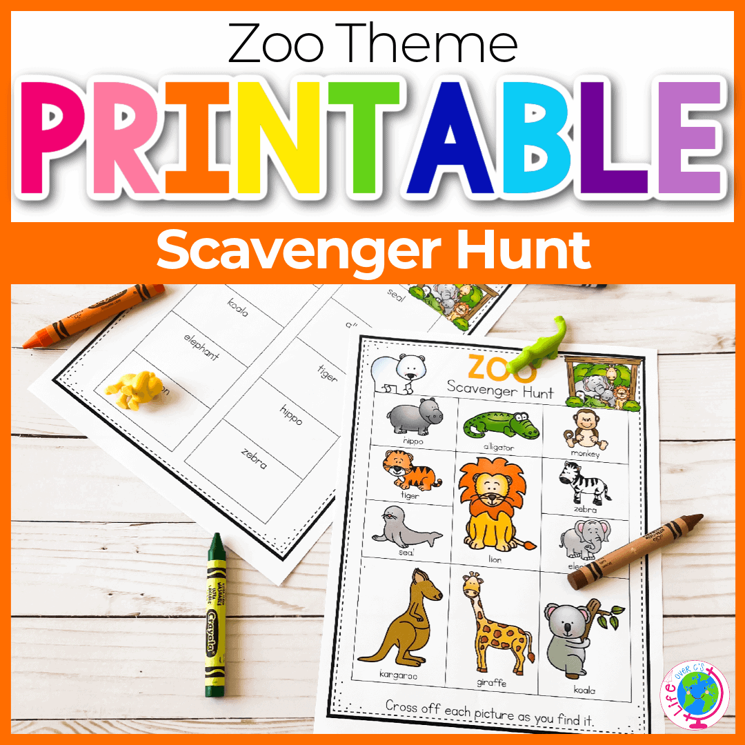 zoo scavenger hunt worksheet