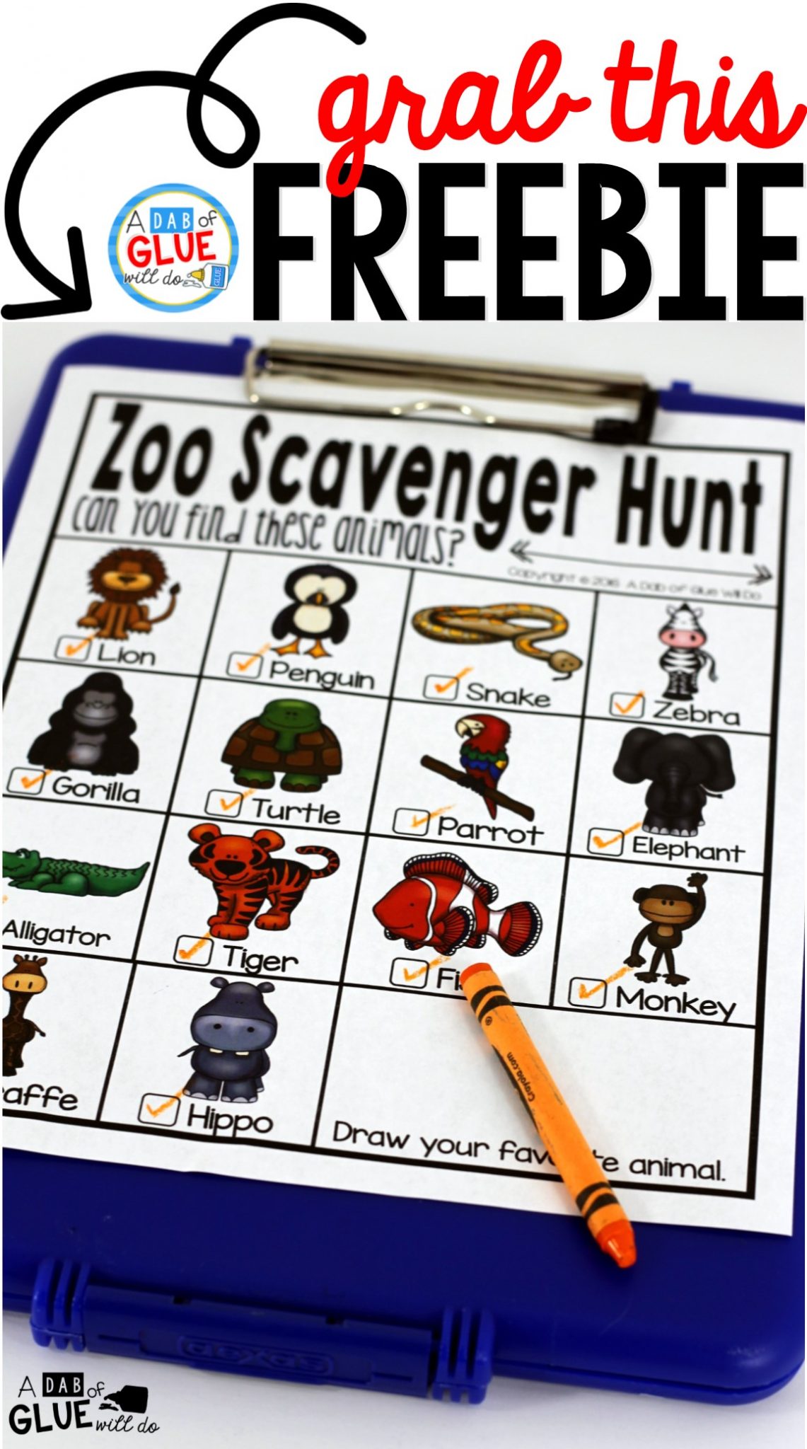 zoo scavenger hunt worksheet
