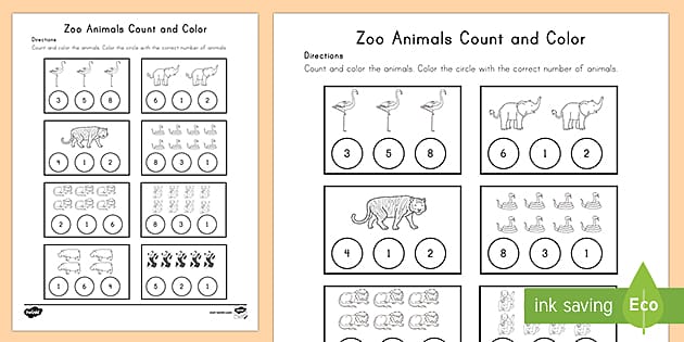 zoo worksheet for kindergarten