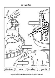 zoo worksheet for preschool