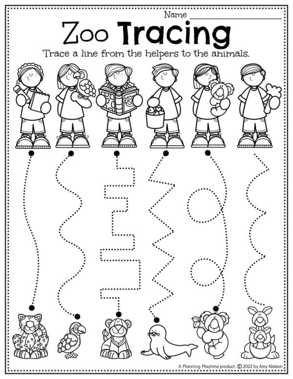 zoo worksheet for preschoolers