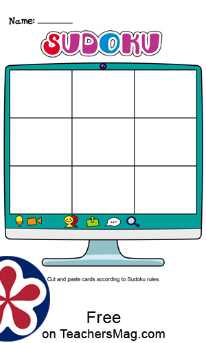 Zoom-Themed Sudoku Worksheet for Children. TeachersMag.com