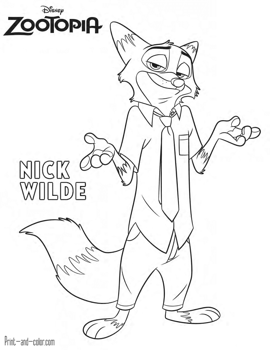 zootropolis printable coloring pages